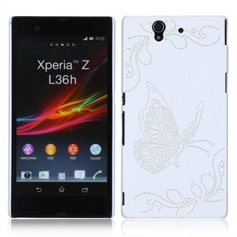 Butterflies Cover Protection Xperia Z (hvit)