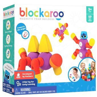 Blockaroo Magnetiske Skumblokker Dyr, 17 deler.