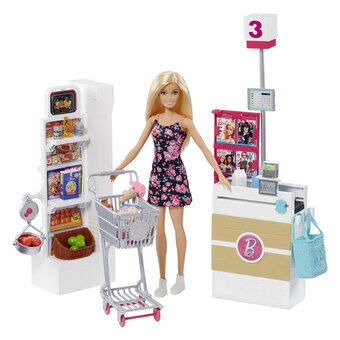 Barbie Motedukke Supermarked Lekesett