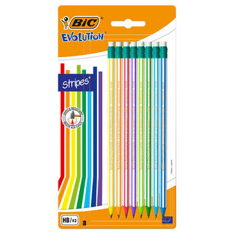 BIC Evolution Blyanter med Viskelær, 8 stk.