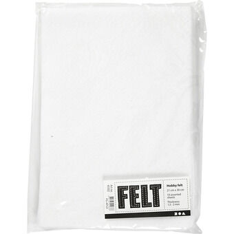 Hobby Felt Hvitt A4, 10 ark