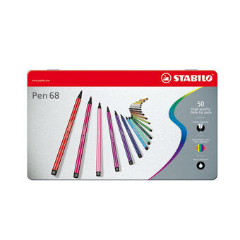 STABILO Pen 68 i metallboks, 50 stk.