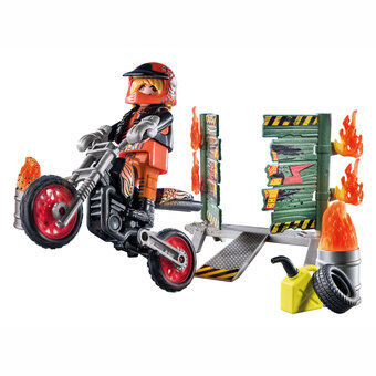 PLAYMOBIL startpakke stuntshowmotor med brannvegg - 71256