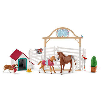 schleich HORSE CLUB Hannahs Gjester med Ruby Hund 42458