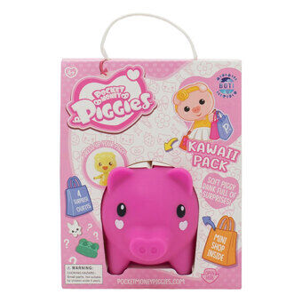 Pockey Money Piggies Lekefigur med Sparebøsse - Kawaii Pakke