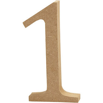 Nummer 1 mdf 13cm, 1stk.