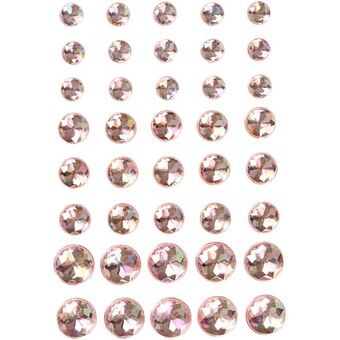 Rhinestones rosa 6-8-10mm, 40 stk.