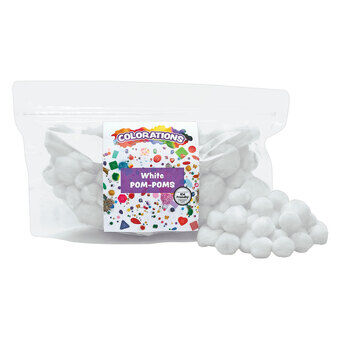 Colorations - Pom Poms Hvit, 100 stk.