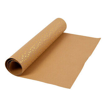 Faux Leather Papier Brun med Prikker, 1m