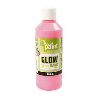 Glow in the dark maling - lys rød, 250ml