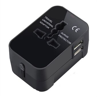 Universell reiseadapter AU / UK / US / EU-pluggkonverter med 2,1A doble USB-porter