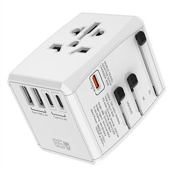 HHT905 PD 65W GaN Worldwide Travel Fast Charging Power Adapter Vegglader Pluggomformer