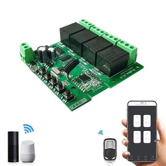 ZB- DIY-S04 Smart WiFi-bryter Trådløs relémodul Inching Selvlåsende 4 Gangs eWelink APP fjernkontroll