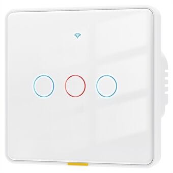 MG-KG110 3-gangs WiFi+433 Dual Mode Touch Smart Bryter Tuya APP Talekontroll Veggbryter, EU Plugg / Hvit