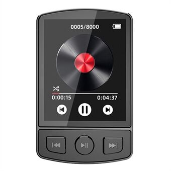 MP3-07 64GB Bluetooth MP3 Musikk Video Spiller FM Radio 1,77-tommers Skjerm MP4 Spiller med Bakklippsdesign