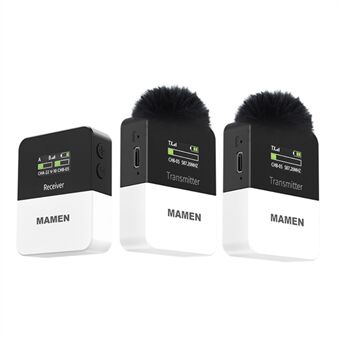 MAMEN KT-W1 Mini UHF Trådløs Lavalier Mikrofon Støyreduksjon Stemmekoppling Mic for DSLR Kamera Telefon Vlog Intervju