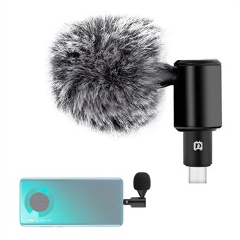 PULUZ PU616B Type-C Trådløs Lavalier Mikrofon Clip-On Omni Slipseklype Mic for Android Telefon Intervju / Live Stream