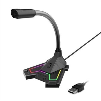 M4 USB Kondensator Datamikrofoner RGB Lys Gaming Kondensator Desktopmikrofoner for kringkasting online