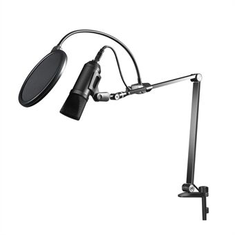 UPERGO AP-4M Justerbar Mikrofonarmstativ med Mikrofonklips Popfilter