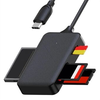 4-i-1 USB-C-kortleser for SD+TF+MS+CF-kort datamaskinoverføringsadapter