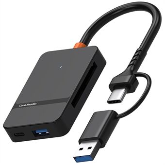 ADS-316 For Huawei / Xiaomi / Samsung 8-i-1 Kortleser Type-C + USB-A til SD / TF / MS / CF1 / Type-C / USB 3.0 U Diskleseadapter