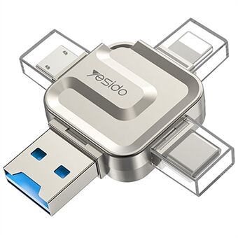 YESIDO GS23 USB 3.0 Høyhastighets Kortleser 4 i 1 TF Kortleser Bærbar Minnekortadapter