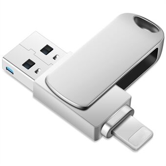 2 i 1 Kortleser 32GB OTG USB Minnepenn med 8Pin + USB 3.0 Port U Disk for iPhone Datamaskin PC