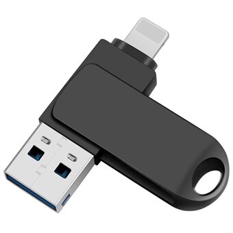 2 i 1 Kortleser 64GB OTG USB Minnepinne med 8-pin + USB 3.0 Port U Disk for iPhone Computer PC