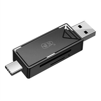 KAWAU C351 USB 3.0 Høyhastighets Type C + USB SD / TF Kortleser Bærbar OTG-adapter