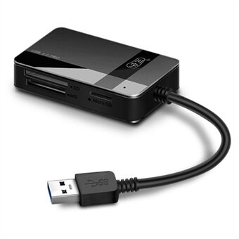 KAWAU C369DUO USB3.0 Kortleseradapter Støtter CF / TF / SD / MS Bærbar 4-i-1 Kabelbasert Kortleser