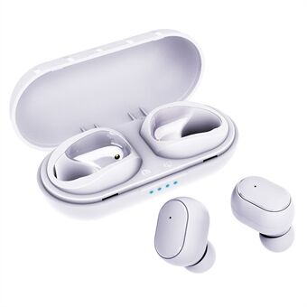 T6 Stereo Sound Semi-in-ear Bluetooth Headset Støyreduksjon TWS øretelefoner for Apple / Android