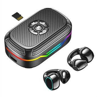 DX-15 MP3 Bluetooth Trådløs Øretelefon med RGB-lys, klips til øret, støtter TF-kortutgang.