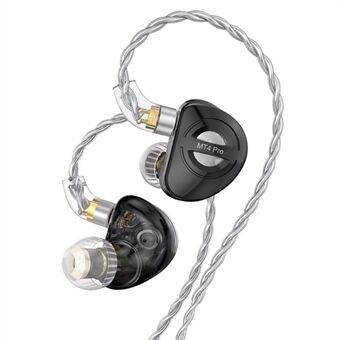 TRN MT4 PRO Avtagbare 3,5 mm Kablet In-Ear Øretelefon Dobbelt Dynamisk Driver HiFi Hodetelefoner, uten Mikrofon