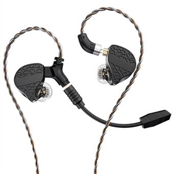 TRN Mars Avtakbare 3,5 mm kablede ørepropper med 3-enhets vibrasjons gaming headset med mikrofon, 2m