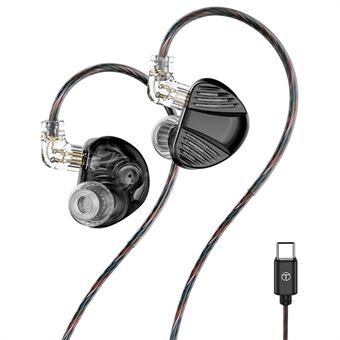 TRN V10 Pro Type-C Avtakbare Kablede In-Ear Øretelefoner HiFi Musikk Gaming Headset med Mikrofon