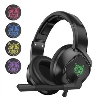 ONIKUMA K19 Gaming Headset PS4 PC Gamer stereohodetelefoner med mikrofon/LED-lys