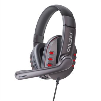 OVLENG Q7 Over-Ear HiFi-lyd Gaming Headset Volum Justerbar funksjon USB-kabel Kablet hodetelefon E-Sports øretelefon med mikrofon