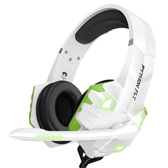 PYTHON FLY G9000MAX 3,5 mm+USB kablet Over-Ear E-sportshodetelefon 7.1 Surround Sound Computer Gaming Headset med LED-lys