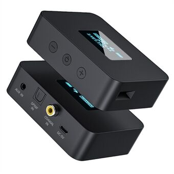 Lossless aptXLLAUX optisk fiber koaksial Bluetooth 5.0 lydsender med skjermvisning