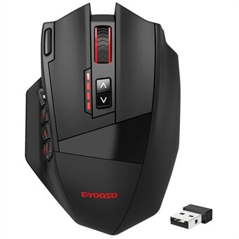 E-YOOSO X33 2.4G Trådløs + USB-C Kablet Datamus for Gaming med 12 Sideknapper