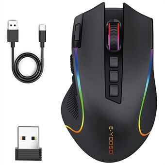 E-YOOSO X11 USB Kablet+2.4G Trådløs Gaming Mus Ergonomisk Design for Mac / PC / Laptop