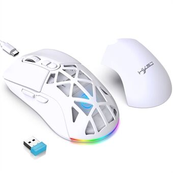 HXSJ T26 Trådløs Mus Bluetooth5.1 + 2.4Ghz Dobbeltmodus 4800 DPI RGB Bakbelyst Mus