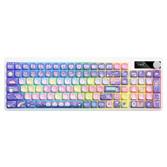 IBLANCOD YK100 Bluetooth / Kablet / 2.4G Trådløst Tastatur RGB Bakgrunnsbelyst 101-tasters Mekanisk Tastatur med Skjerm