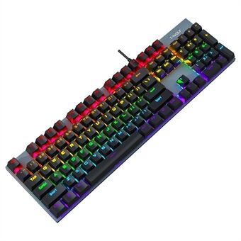 T-WOLF T17 USB Kablet Tastatur 104-Tasters Flerfarget Bakgrunnsbelyst Datamaskin Gaming Mekanisk Tastatur