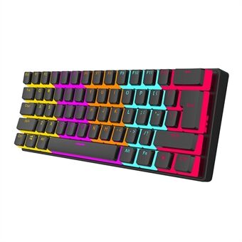 FV61S 61-tasters Kablet Gaming-tastatur med Type-C Pudding tasteknapper Blå bryter Mekanisk tastatur