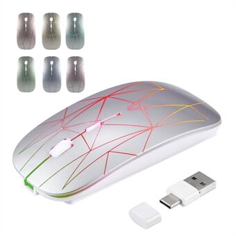 E39 Oppladbar 2,4G trådløs spillmus 1600DPI RGB pustelys Datamaskin Bærbar Ergonomiske mus