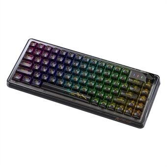 ANGREP HAI K75 RGB Trådløs Hot-Swappable Mekanisk Tastatur Tre Modus Bluetooth Gjennomsiktig Tastatur