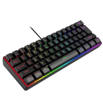 Y-FRUITFUL K401 Kablet Tastatur 61-Tasters RGB Bakgrunnsbelyst Data Kontor Gaming Tastatur