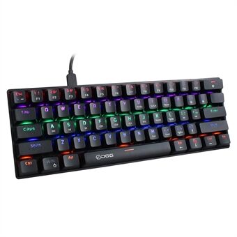 HXSJ V900 Kablet 61 taster Fargerik bakgrunnsbelyst datamaskin Bærbar PC Hjemmekontor Gaming Blå Switch Mekanisk tastatur