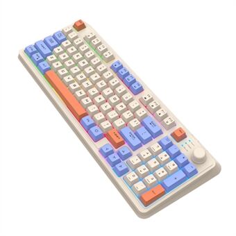 XUNFOX K82 94-tasters Gaming Tastatur Med Blandet Fargebelysning og USB-tilkobling med Støtteben.